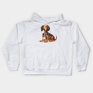 Skeleton Dachshund Dog Kids Hoodie